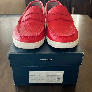 Red Leather Cole Haan Loafers